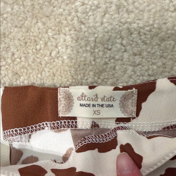 Altar'd State Brown and Cream Cow Print Mini Skirt - Picture 4 of 4